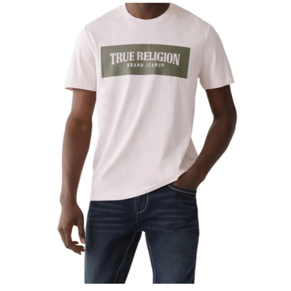 TRUE RELIGION TR Arch Logo T-Shirt Pale Lilac Men's M NWT